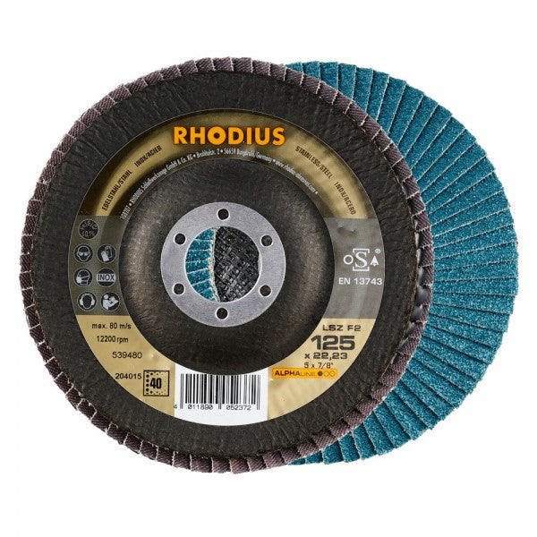 Rhodius Lamellenscheibe LSZ F2 Ø 115 x 22.23 mm K60 40 Stueck im Karton (208409)