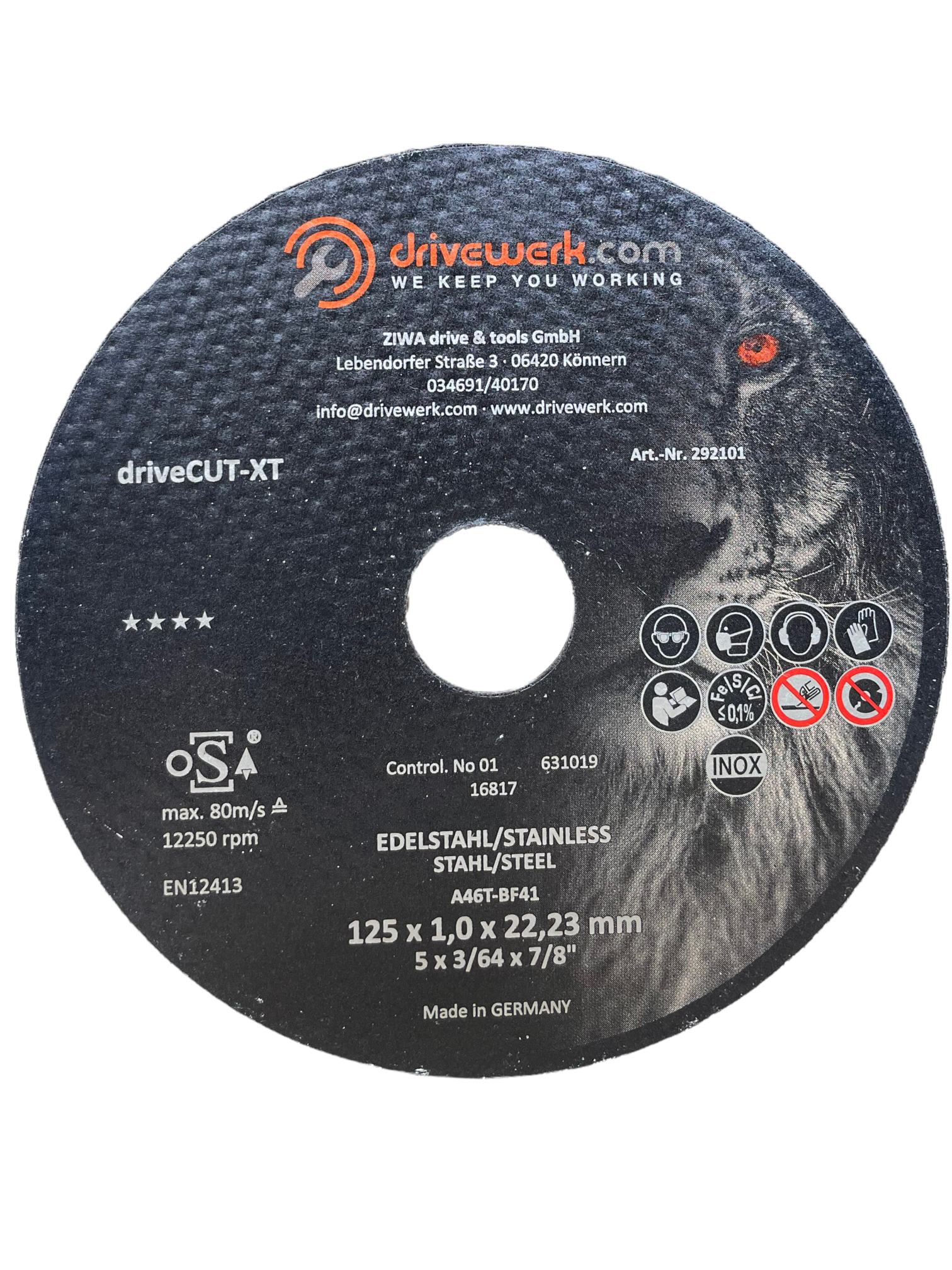 Rhodius driveCUT-XT Rhodius Trennscheibe Ø 125 x 1,0 x 22,23 mm ideal zum trennen von Stahl