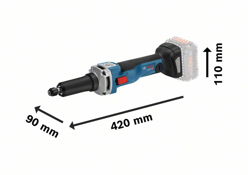 Bosch Professional GGS 18V-23 LC Akku-Geradschleifer bürstenlos ohne Akku/Lader in L-Boxx 136 Maße