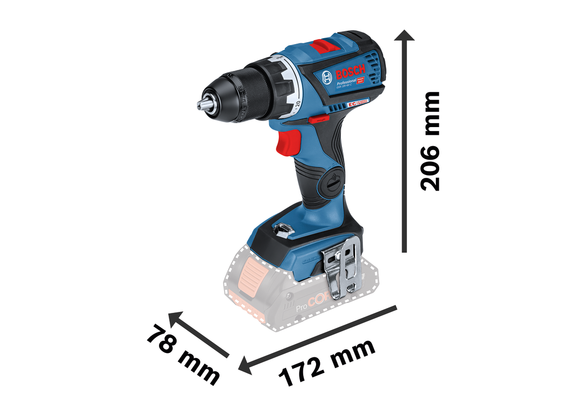 Bosch Professional GSR 18V-60 C Akku-Bohrschrauber bürstenlos 60 Nm 