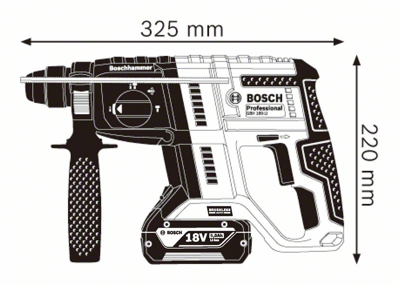 Bosch Professional GBH 18V-21 Akku-Bohrhammer 2.0 Joule mit SDS plus ohne Akku/Lader in L-Boxx 136