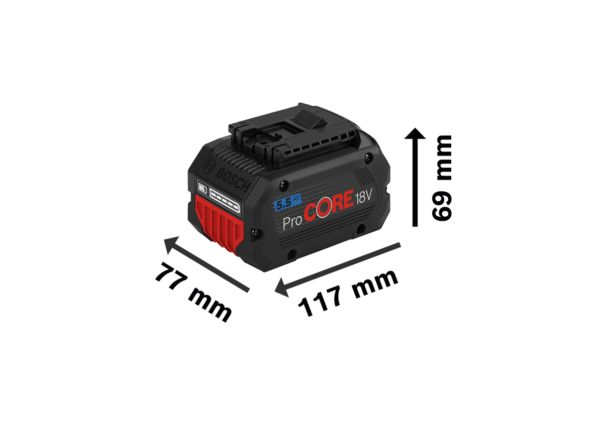 Bosch Professional Akkupack 4x ProCore GBA 18V 5.5 Ah in L-Boxx